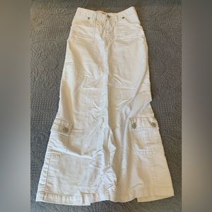 White maxi jean skirt